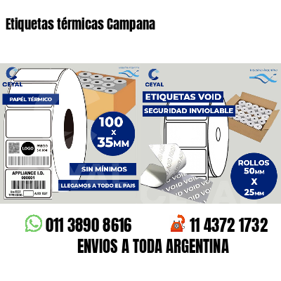 Etiquetas térmicas Campana