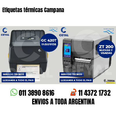 Etiquetas térmicas Campana