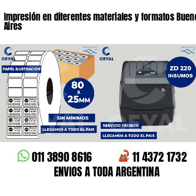 Impresión en diferentes materiales y formatos Buenos Aires