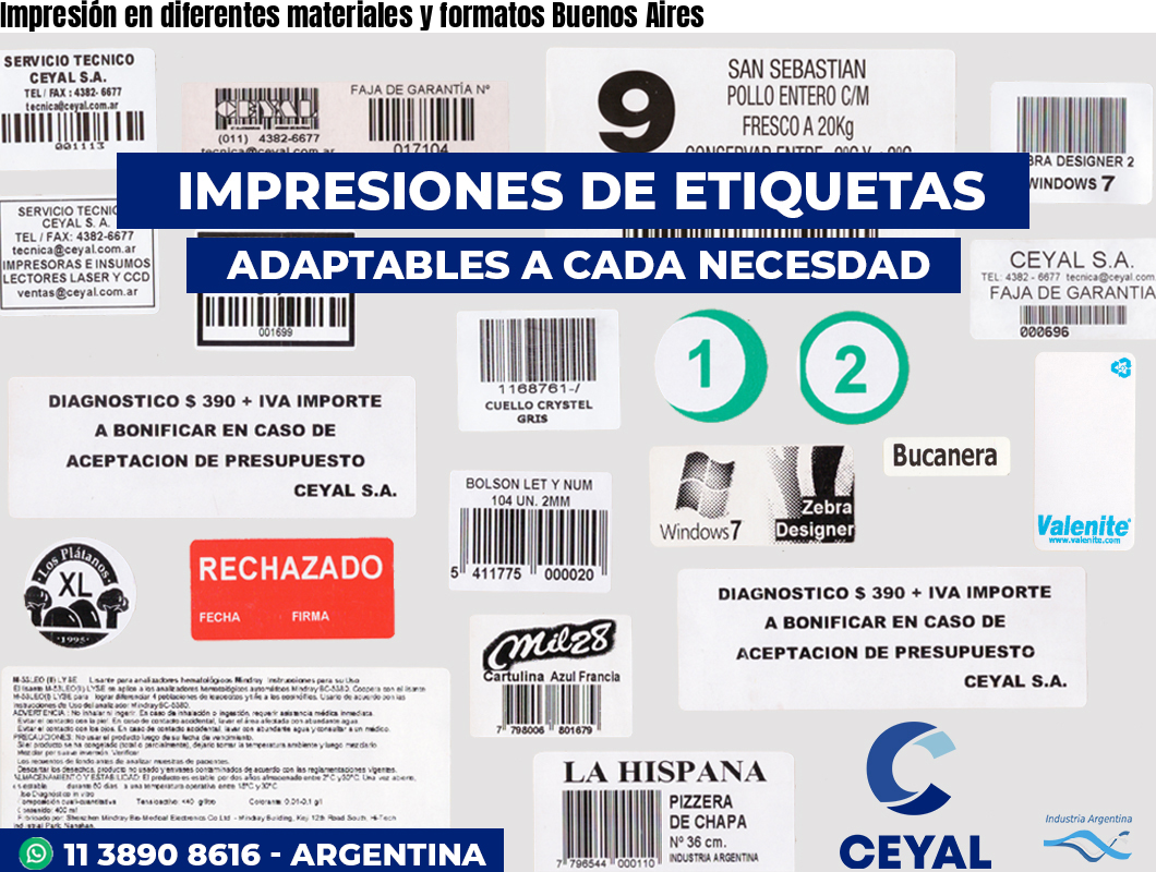 Impresión en diferentes materiales y formatos Buenos Aires