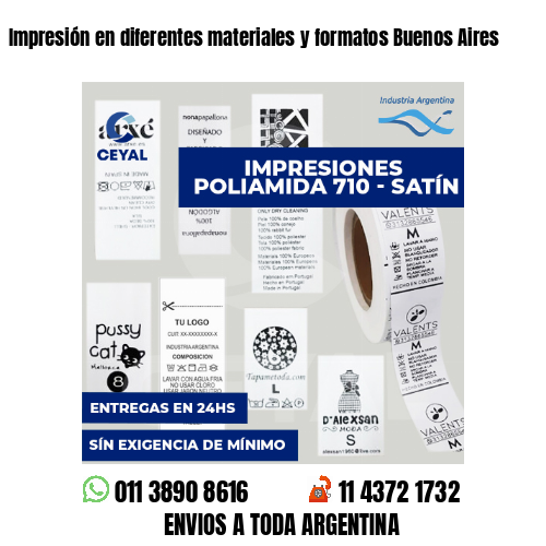 Impresión en diferentes materiales y formatos Buenos Aires