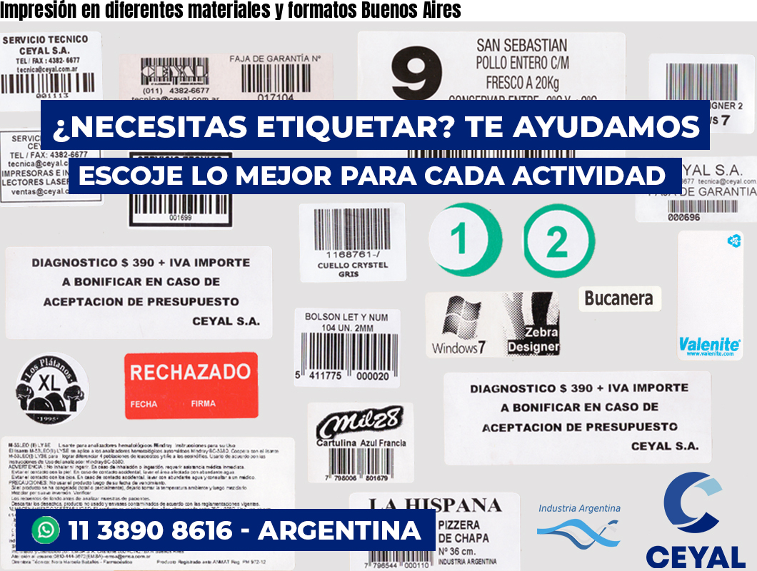 Impresión en diferentes materiales y formatos Buenos Aires