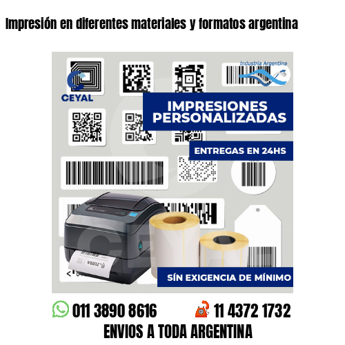 Impresión en diferentes materiales y formatos argentina
