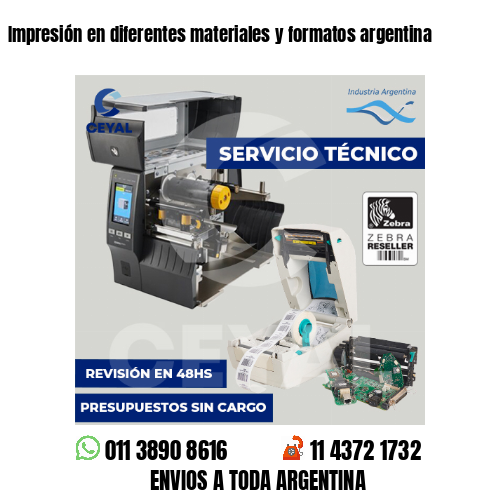 Impresión en diferentes materiales y formatos argentina