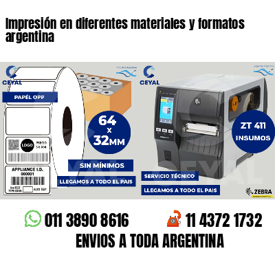 Impresión en diferentes materiales y formatos argentina