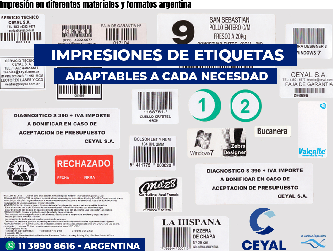 Impresión en diferentes materiales y formatos argentina