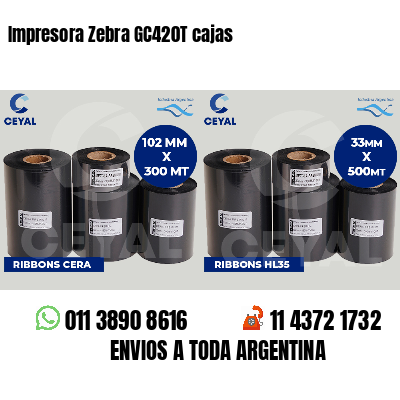 Impresora Zebra GC420T cajas