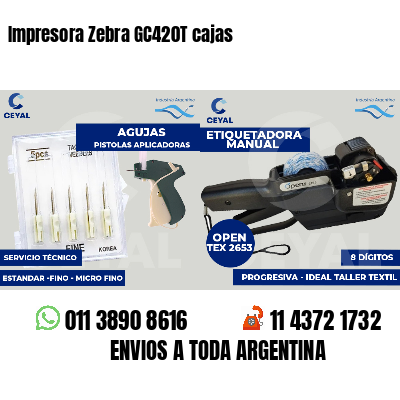 Impresora Zebra GC420T cajas