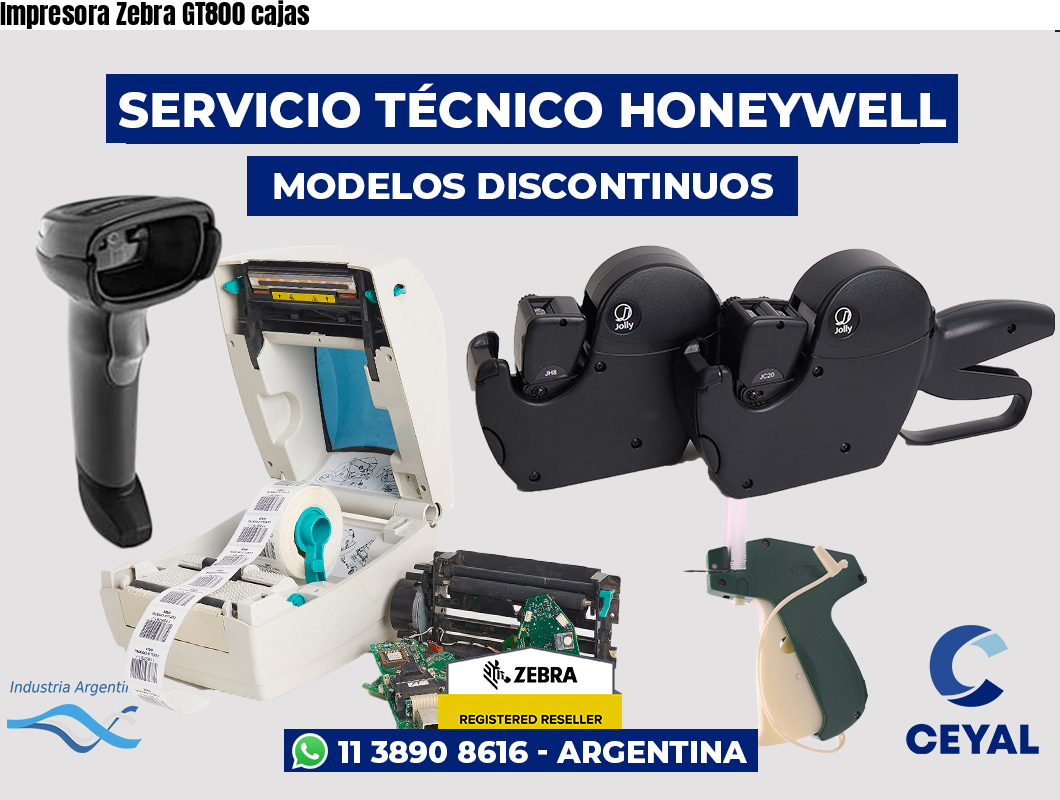 Impresora Zebra GT800 cajas