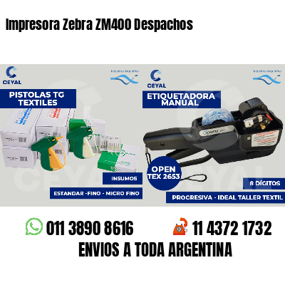 Impresora Zebra ZM400 Despachos