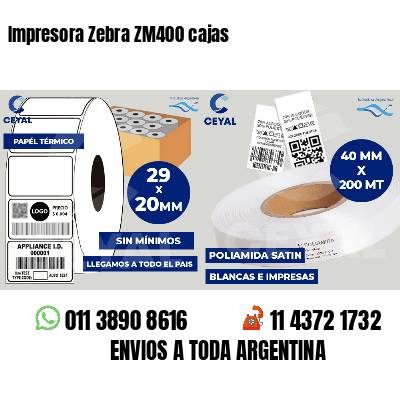 Impresora Zebra ZM400 cajas