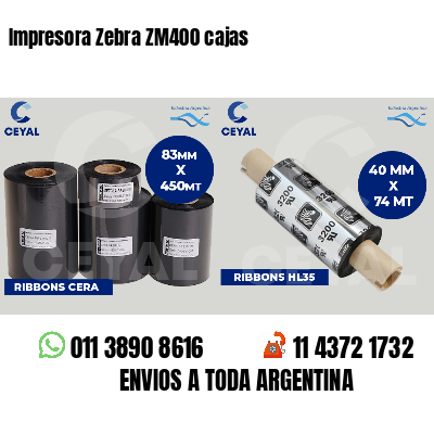 Impresora Zebra ZM400 cajas