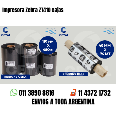 Impresora Zebra ZT410 cajas
