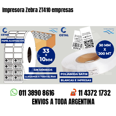 Impresora Zebra ZT410 empresas