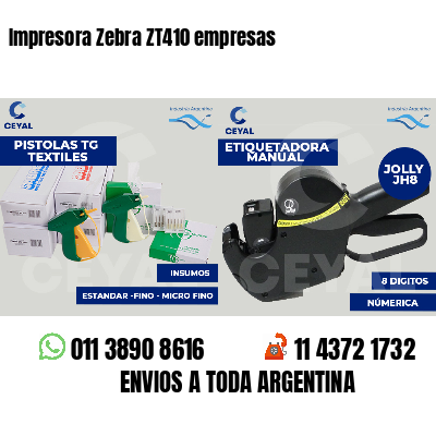 Impresora Zebra ZT410 empresas