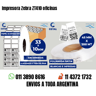 Impresora Zebra ZT410 oficinas