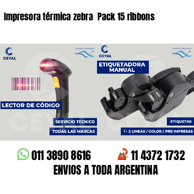Impresora térmica zebra  Pack 15 ribbons