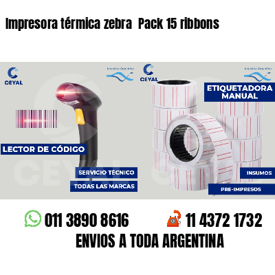 Impresora térmica zebra  Pack 15 ribbons