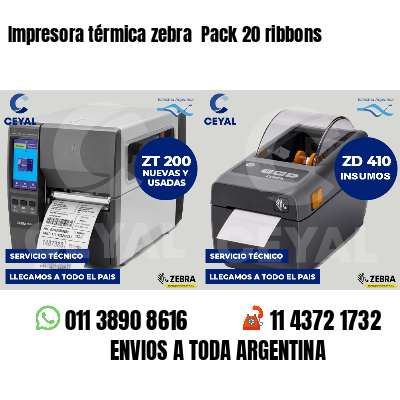 Impresora térmica zebra  Pack 20 ribbons
