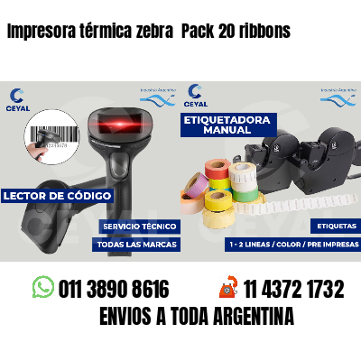 Impresora térmica zebra  Pack 20 ribbons