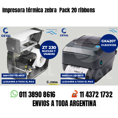 Impresora térmica zebra  Pack 20 ribbons