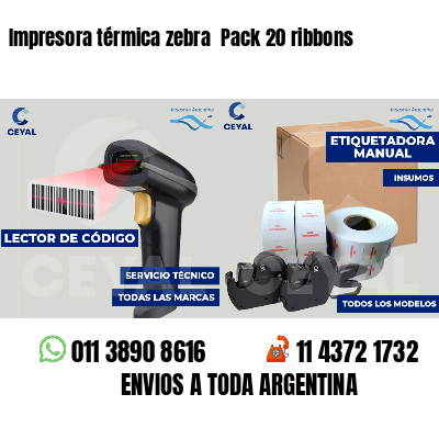 Impresora térmica zebra  Pack 20 ribbons