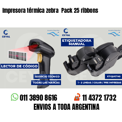 Impresora térmica zebra  Pack 25 ribbons