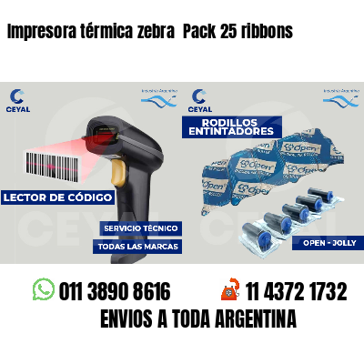 Impresora térmica zebra  Pack 25 ribbons