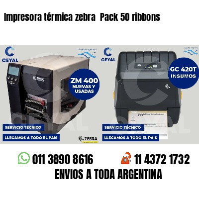 Impresora térmica zebra  Pack 50 ribbons