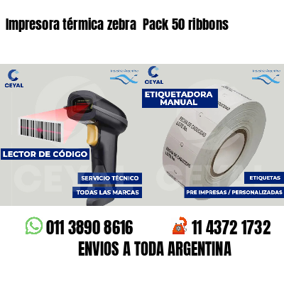 Impresora térmica zebra  Pack 50 ribbons