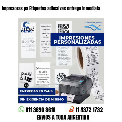 Impresoras pa Etiquetas adhesivas entrega inmediata