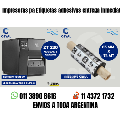 Impresoras pa Etiquetas adhesivas entrega inmediata