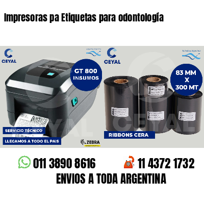 Impresoras pa Etiquetas para odontología
