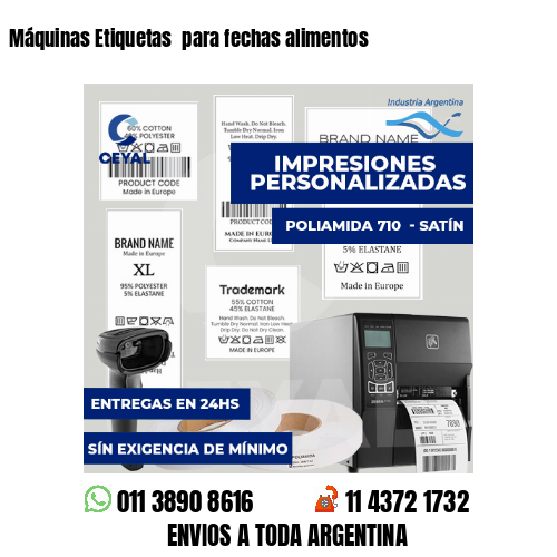 Máquinas Etiquetas  para fechas alimentos