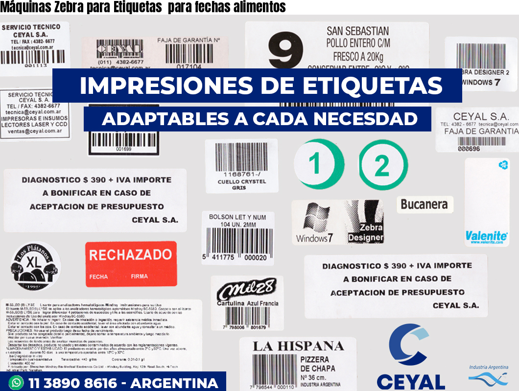 Máquinas Zebra para Etiquetas  para fechas alimentos