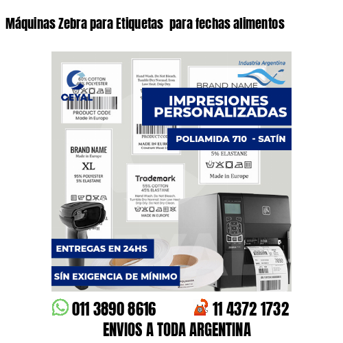 Máquinas Zebra para Etiquetas  para fechas alimentos