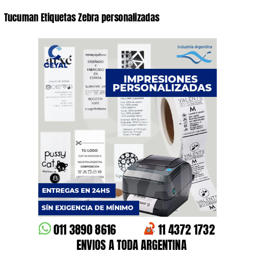 Tucuman Etiquetas Zebra personalizadas