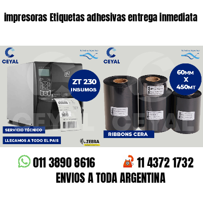 impresoras Etiquetas adhesivas entrega inmediata