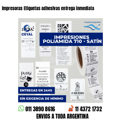 impresoras Etiquetas adhesivas entrega inmediata