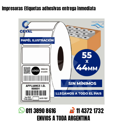 impresoras Etiquetas adhesivas entrega inmediata