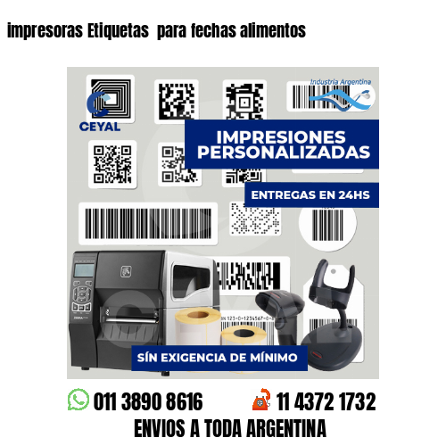 impresoras Etiquetas  para fechas alimentos
