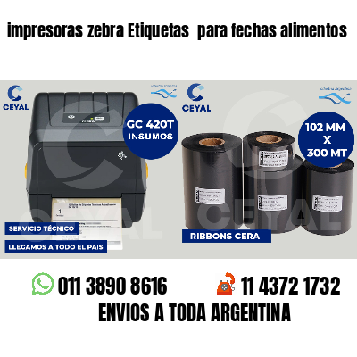impresoras zebra Etiquetas  para fechas alimentos