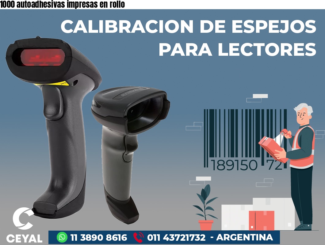 1000 autoadhesivas impresas en rollo