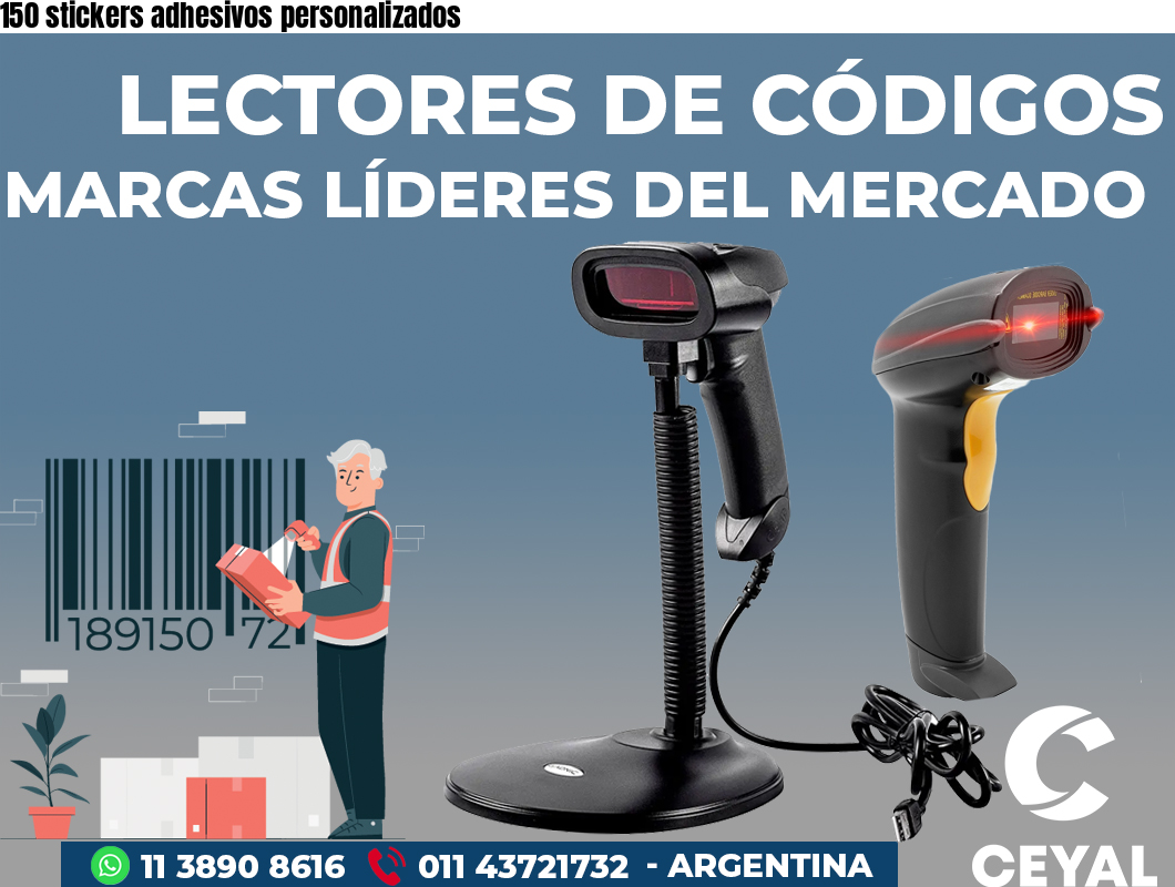 150 stickers adhesivos personalizados