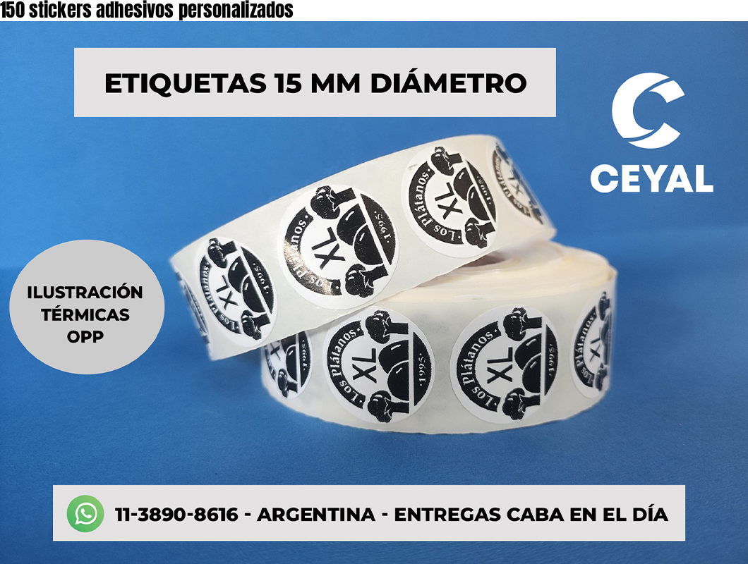 150 stickers adhesivos personalizados