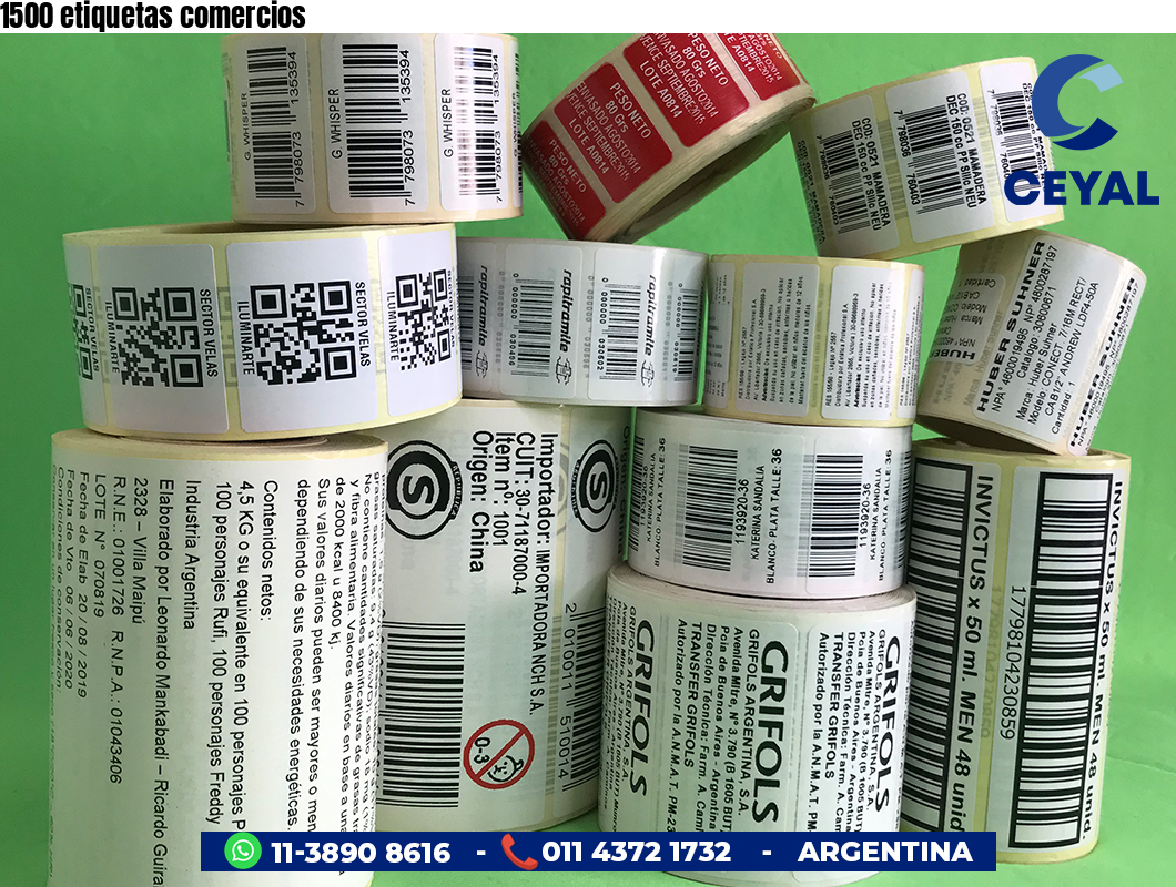 1500 etiquetas comercios