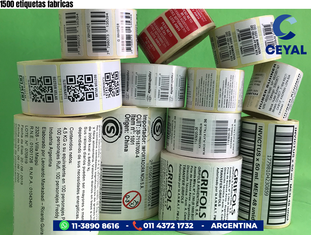 1500 etiquetas fabricas