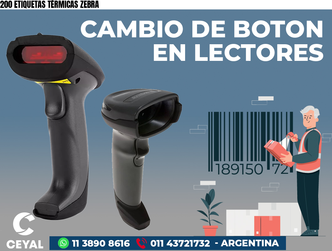 200 ETIQUETAS TÉRMICAS ZEBRA