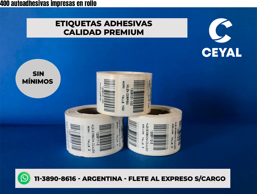 400 autoadhesivas impresas en rollo