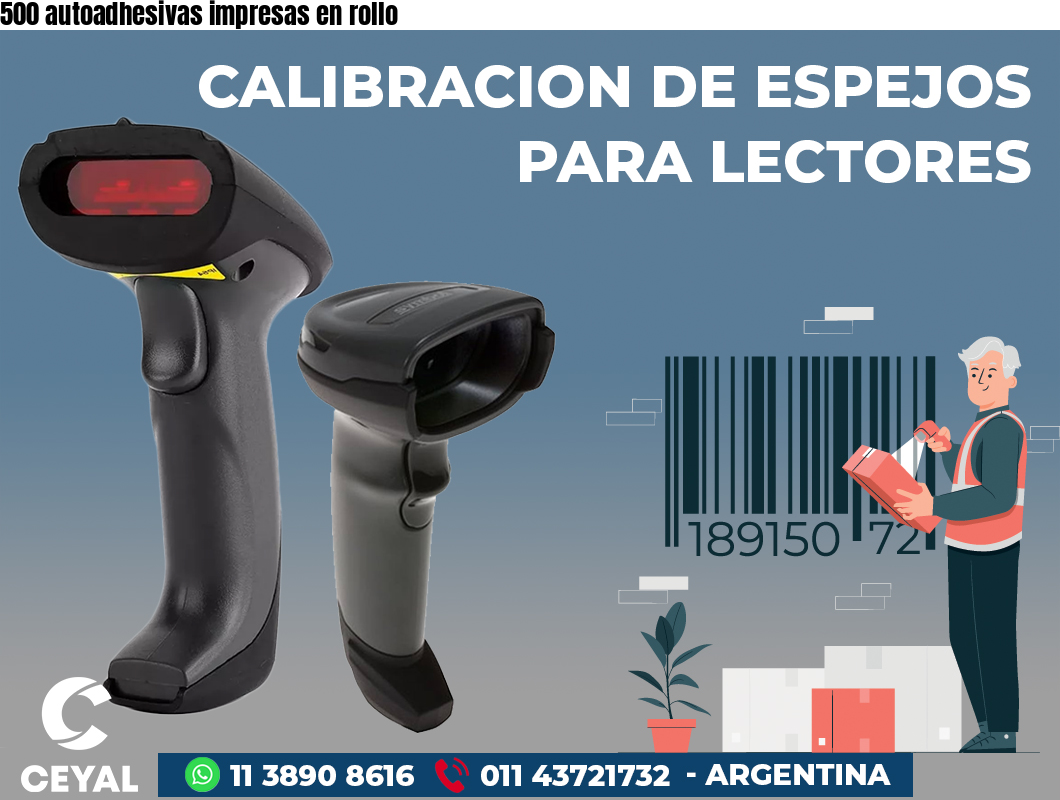 500 autoadhesivas impresas en rollo